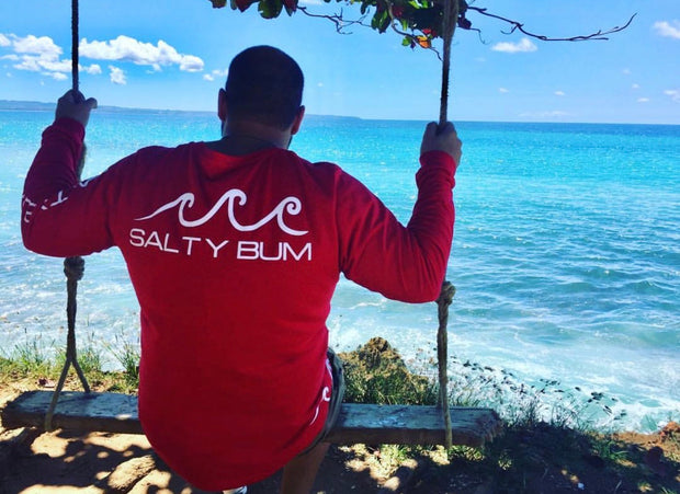 The Costa long sleeve tee features the Salty Bum logo on the front, the logo on the back, and our three signature waves on the bottom right side. This tee is made of 100% cotton to provide an extreme softness and a custom fit.
