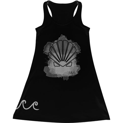 Ladies UV Performance Black Tank Dress - Shell Gray Shell XS - Salty Bum