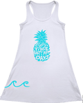 Ladies UV Performance White Tank Dress - Pineapple XS Pineapple - Salty Bum