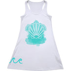 Ladies UV Performance White Tank Dress - Shell XS - Salty Bum