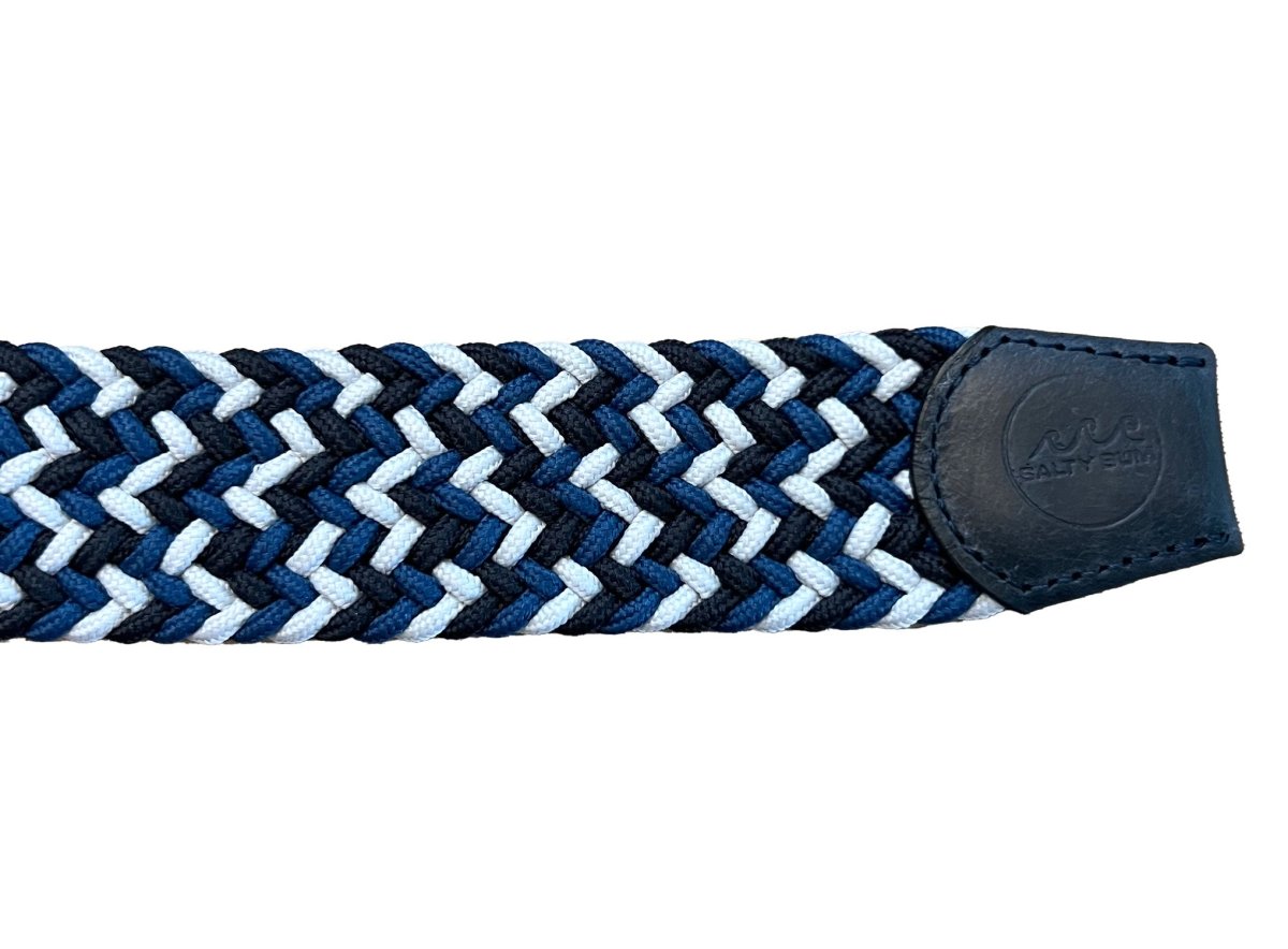 Salty Bum Stretchy Belt - Black/White/Blue S / 28 - 30 - Salty Bum