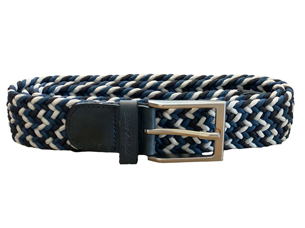 Salty Bum Stretchy Belt - Black/White/Blue S / 28 - 30 - Salty Bum