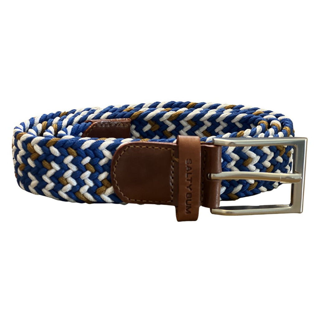 Salty Bum Stretchy Belt - Blue/Brown/White S / 28 - 30 - Salty Bum