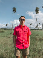 Traveler UV Performance Button - Up Shirt - Coral Small Coral - Salty Bum