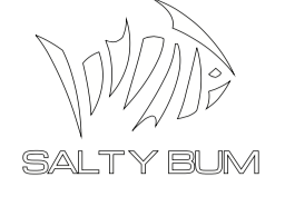 Salty Bum Fishin Decal White