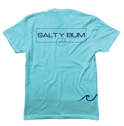 The Salty Bum Chill Tee is a short sleeve tee featuring the Salty Bum Logo on the front, a special design on the back, and our three signature waves on the bottom right side. This tee is made of 100% cotton to provide an extreme softness and a custom fit.