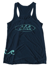 The Surf's Up Tank features Salty Bum logo on the front and our signature waves on the side. This tank is 60% cotton and 40% polyester which makes the perfect combination for hot summer days! Machine washable for easy care.