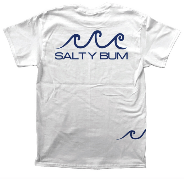 White Salty Bum Original Logo Pocket Tee