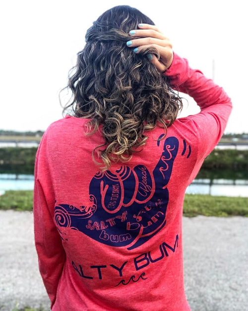 Ladies Long Sleeve Tee - Shaka Small - Salty Bum