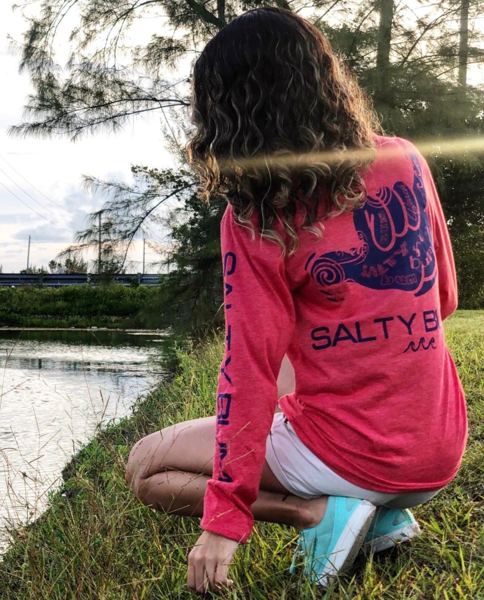 Ladies Long Sleeve Tee - Shaka Small - Salty Bum