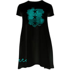 Ladies UV Performance Black Short Sleeve Dress - Starfish XS - Salty Bum