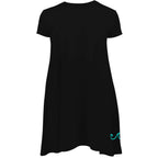 Ladies UV Performance Black Short Sleeve Dress - Starfish XS - Salty Bum